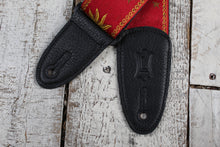 Load image into Gallery viewer, Levy&#39;s MPJG-SUN-RED 2 Inch Poly Guitar Strap Jaquard Weave Sun Design Red
