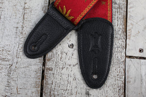 Levy's MPJG-SUN-RED 2 Inch Poly Guitar Strap Jaquard Weave Sun Design Red
