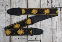 Load image into Gallery viewer, Levy&#39;s MPJG-SUN-BLK 2 Inch Poly Guitar Strap Jaquard Weave Sun Design Black