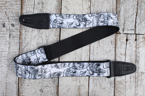 Levy's MPD2-048 2 Inch Polyester Guitar Strap With Skulls Design