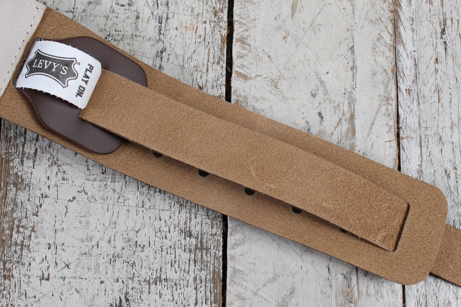 Levy's M26PD-BRN_CRM 3 Inch Amped Leather Series Guitar Strap Brown and Cream