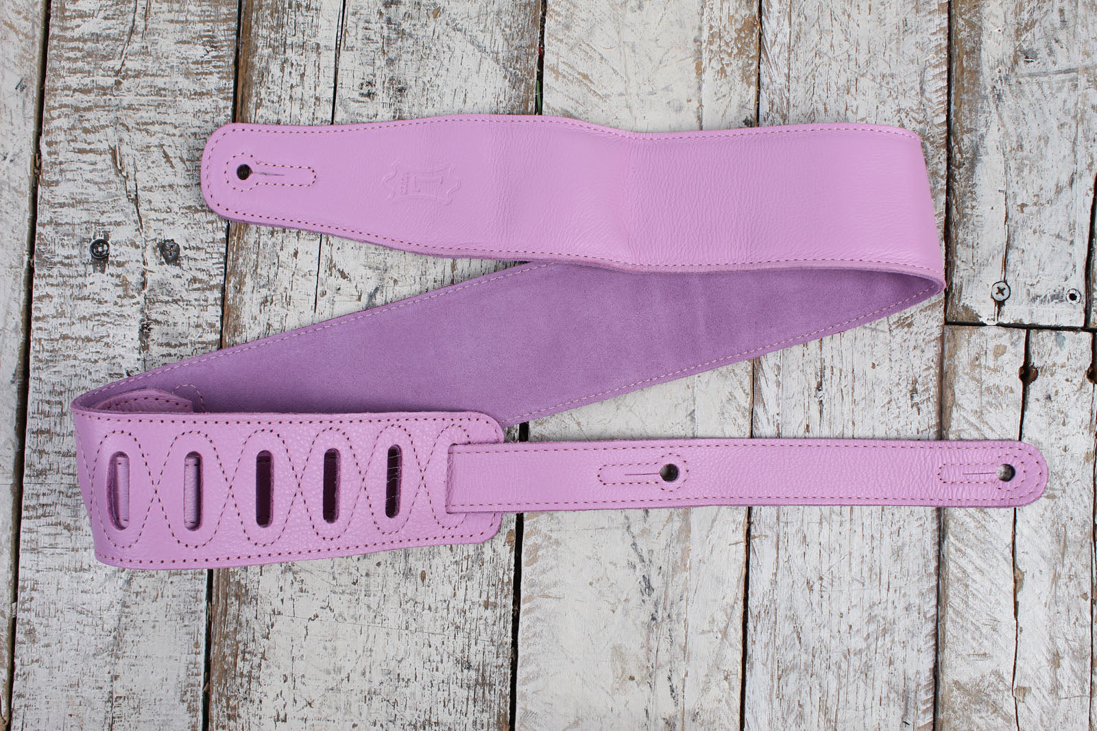 Levy's M26GFP-PNK 2.5 Inch Pastel Leather Guitar Strap Pink