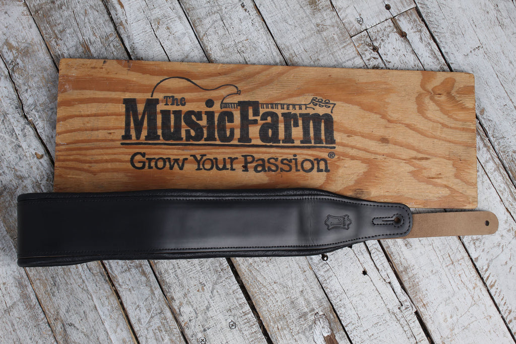 Levy's M26PD-BLK 3 Inch Top Grain Leather Guitar Strap Black