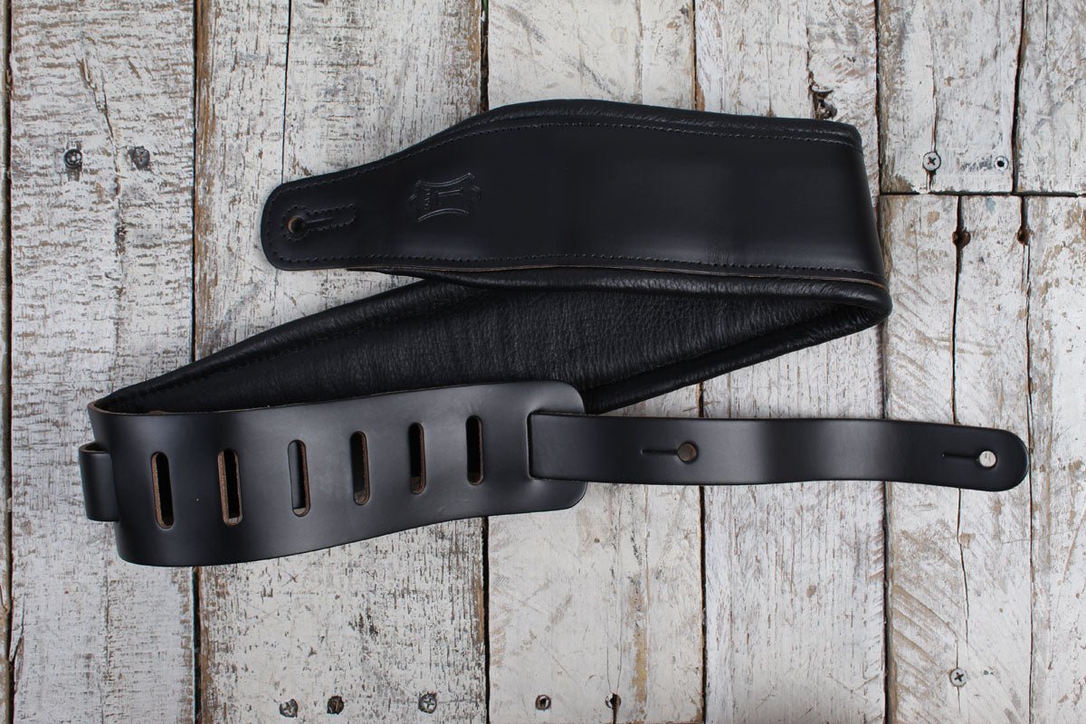Levy's M26PD-BLK 3 Inch Top Grain Leather Guitar Strap Black