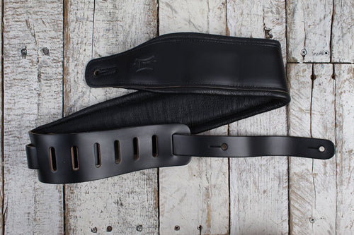 Levy's M26PD-BLK 3 Inch Top Grain Leather Guitar Strap Black