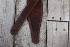Levy's M17BDS-BRN Butter Double Stitch 2.5 Inch Wide Garment Leather Guitar Strap Brown