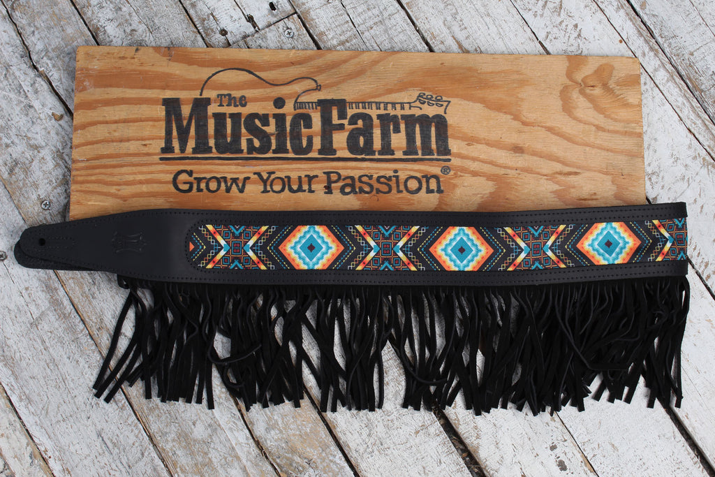 Levy's MG317BOI-BLK  Crazy Horse Outlaw Leather Guitar Strap Black