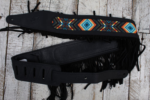 Levy's MG317BOI-BLK  Crazy Horse Outlaw Leather Guitar Strap Black