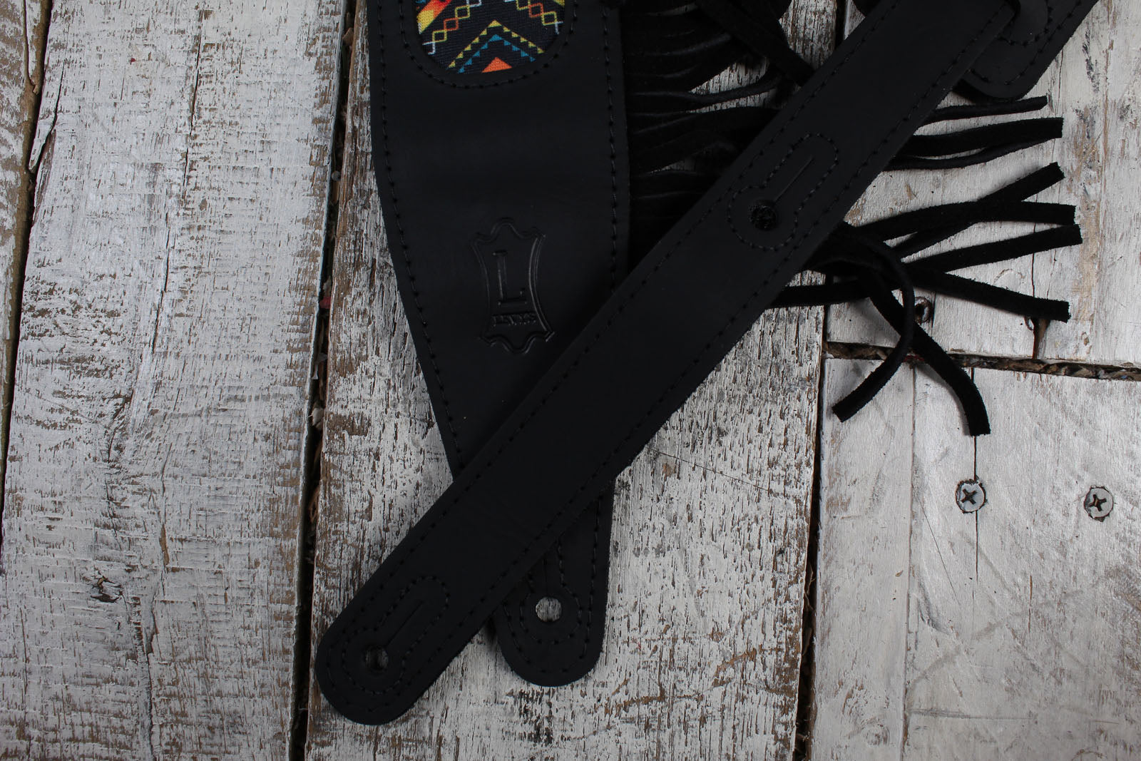 Levy's MG317BOI-BLK  Crazy Horse Outlaw Leather Guitar Strap Black