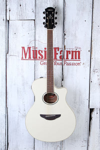 Yamaha Thinline Cutaway Acoustic Electric Guitar Vintage White Finish APX600 VW