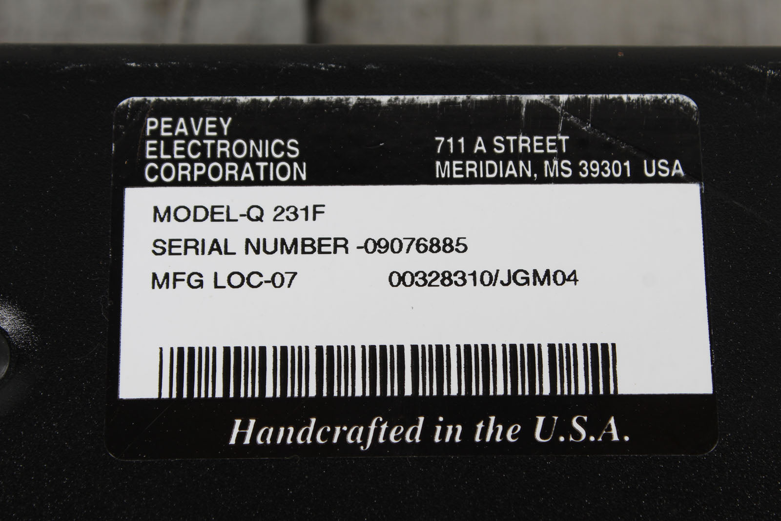 Peavey Q231F Dual 31 Band Graphic Equalizer Rack Mount EQ