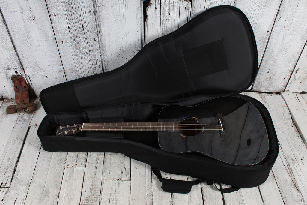 Yamaha TransAcoustic Dreadnought Acoustic Electric Guitar Trans Black w Gig Bag