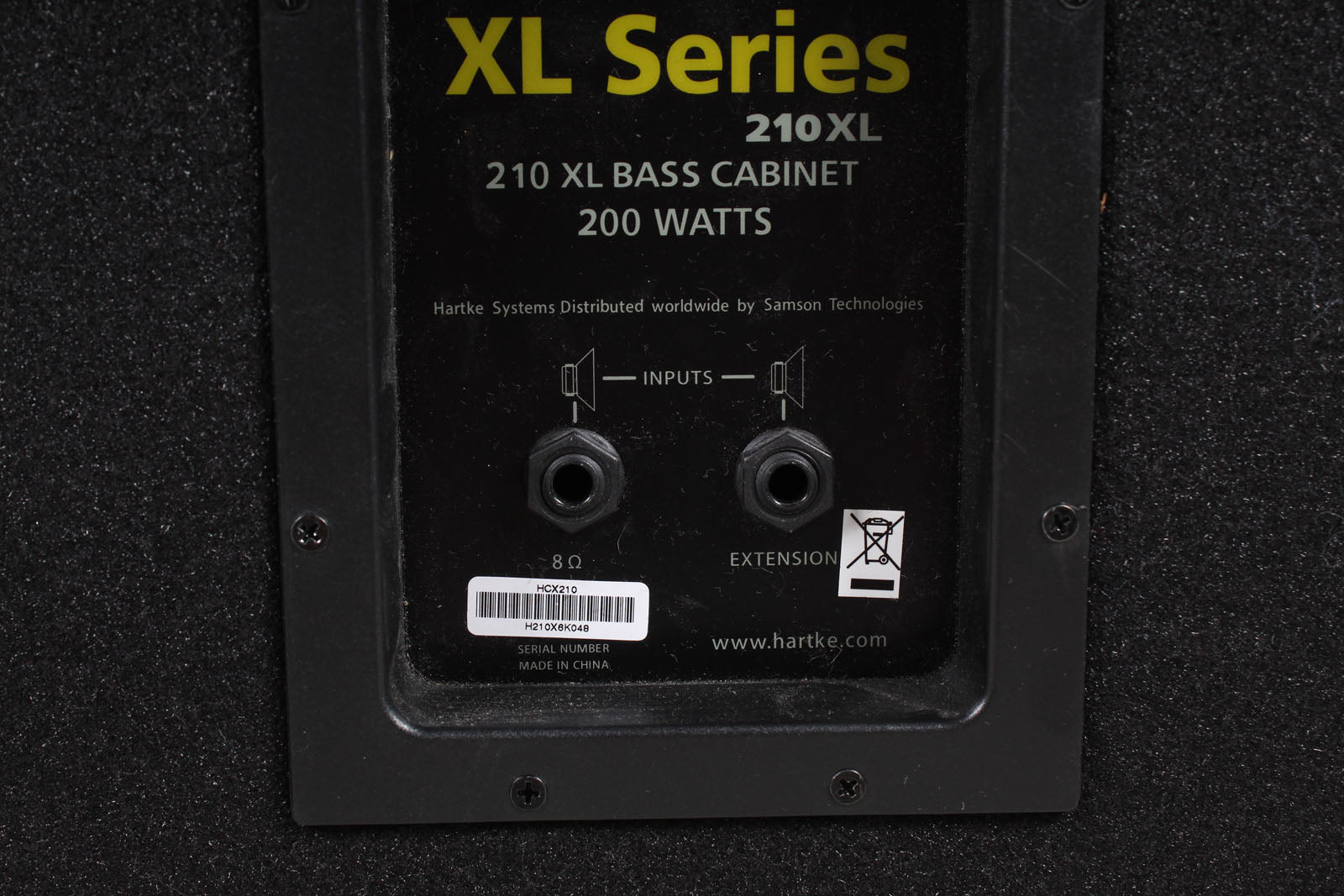 Hartke 210XL Bass Guitar Amplifier Speaker Cabinet 200 Watt 2 x 10 Bass Amp Cab