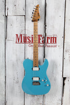 Eart Guitars TL-380 Electric Guitar Roasted Maple Neck Gloss Metal Blue Finish