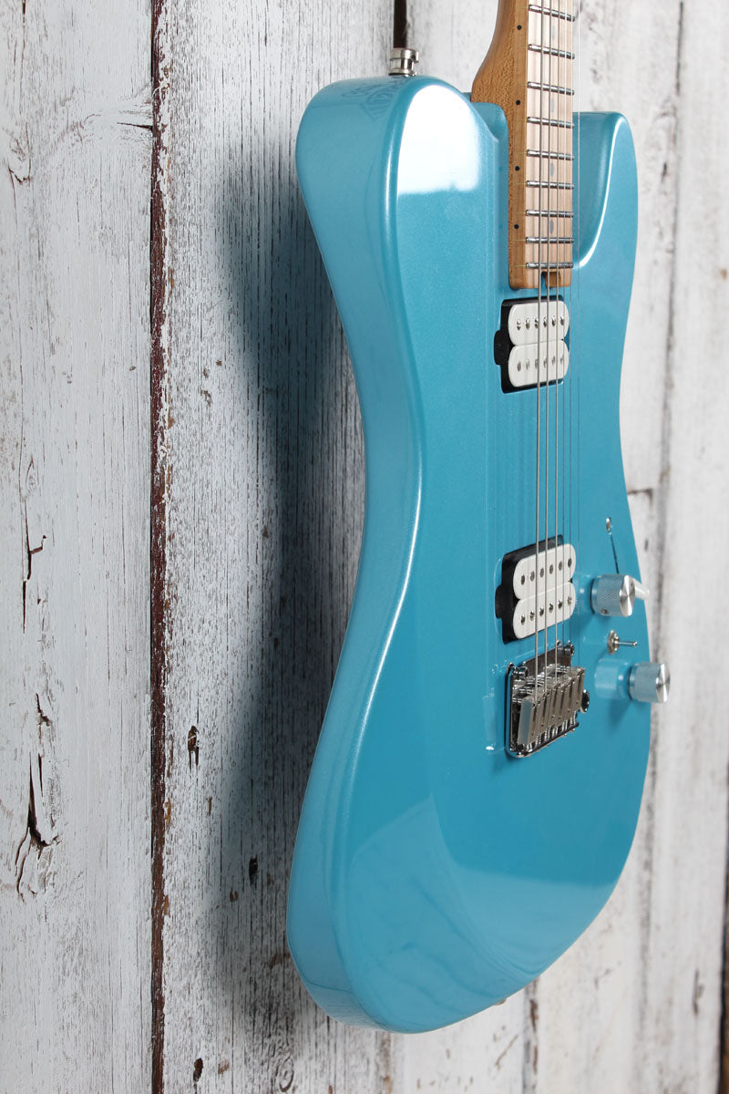 Eart Guitars TL-380 Electric Guitar Roasted Maple Neck Gloss Metal Blue Finish