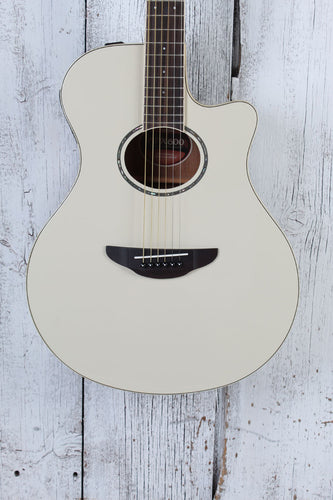Yamaha Thinline Cutaway Acoustic Electric Guitar Vintage White Finish APX600 VW