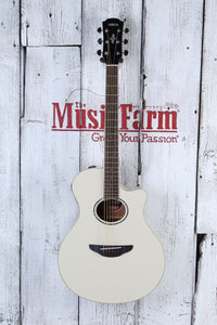 Yamaha Thinline Cutaway Acoustic Electric Guitar Vintage White Finish APX600 VW