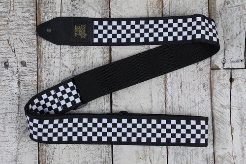 Ernie Ball Jacquard Guitar Strap - Black and White Checkered