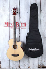 Load image into Gallery viewer, Washburn AB5 4 String Cutaway Acoustic Electric Bass Guitar Natural with Gig Bag