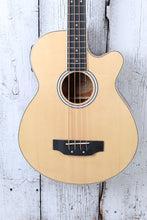 Load image into Gallery viewer, Washburn AB5 4 String Cutaway Acoustic Electric Bass Guitar Natural with Gig Bag