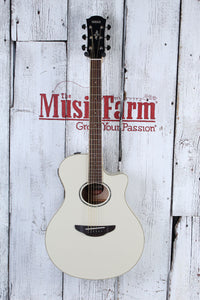 Yamaha Thinline Cutaway Acoustic Electric Guitar Vintage White Finish APX600 VW