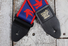 Load image into Gallery viewer, Ernie Ball Jacquard Guitar Strap - Red and Blue Peace Love Dove