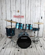 Tama Imperialstar IE58C 5 Piece Drum Set w Snare & Meinl Cymbals Hairline Blue