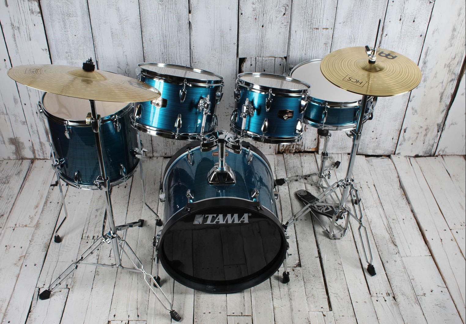 Tama Imperialstar IE58C 5 Piece Drum Set w Snare & Meinl Cymbals Hairline Blue Main image