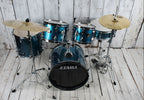 Tama Imperialstar IE58C 5 Piece Drum Set w Snare & Meinl Cymbals Hairline Blue