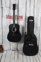 Martin DX Johnny Cash Dreadnought Acoustic Electric Guitar Jett Black w Gig Bag