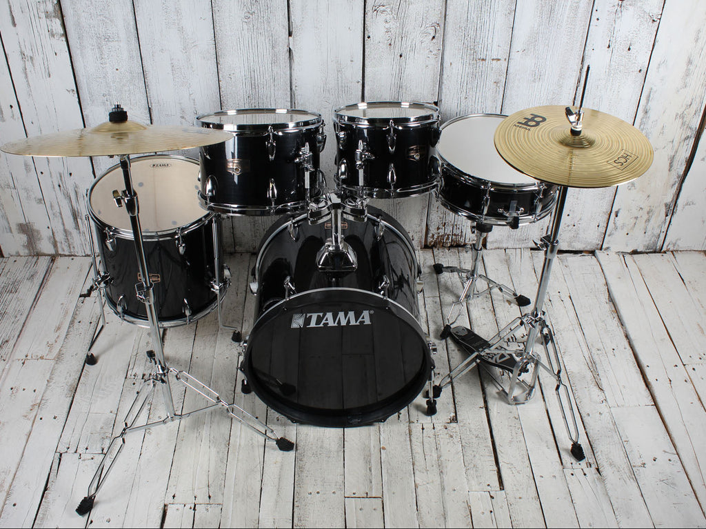 Tama Imperialstar IE58C 5 Piece Drum Set w Snare & Meinl Cymbals Hairline Black