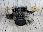 Tama Imperialstar IE58C 5 Piece Drum Set w Snare & Meinl Cymbals Hairline Black
