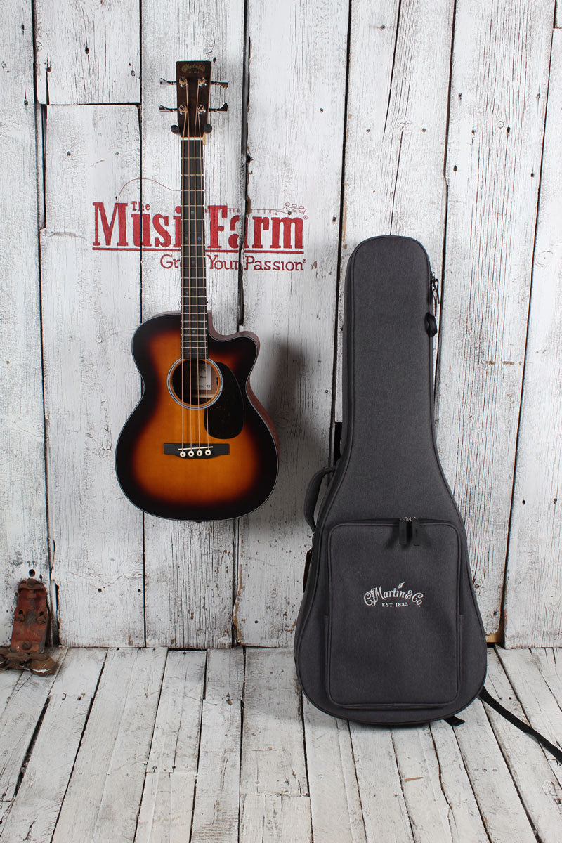 Martin 000C Jr-E Bass Burst 4 String Acoustic Electric Bass Guitar with Gig Bag
