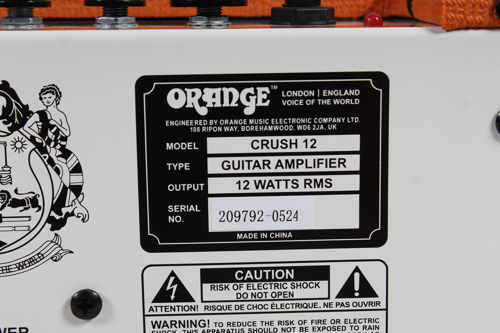 Orange CRUSH 12 Electric Guitar Combo Amplifier 12 Watt Solid State Amp