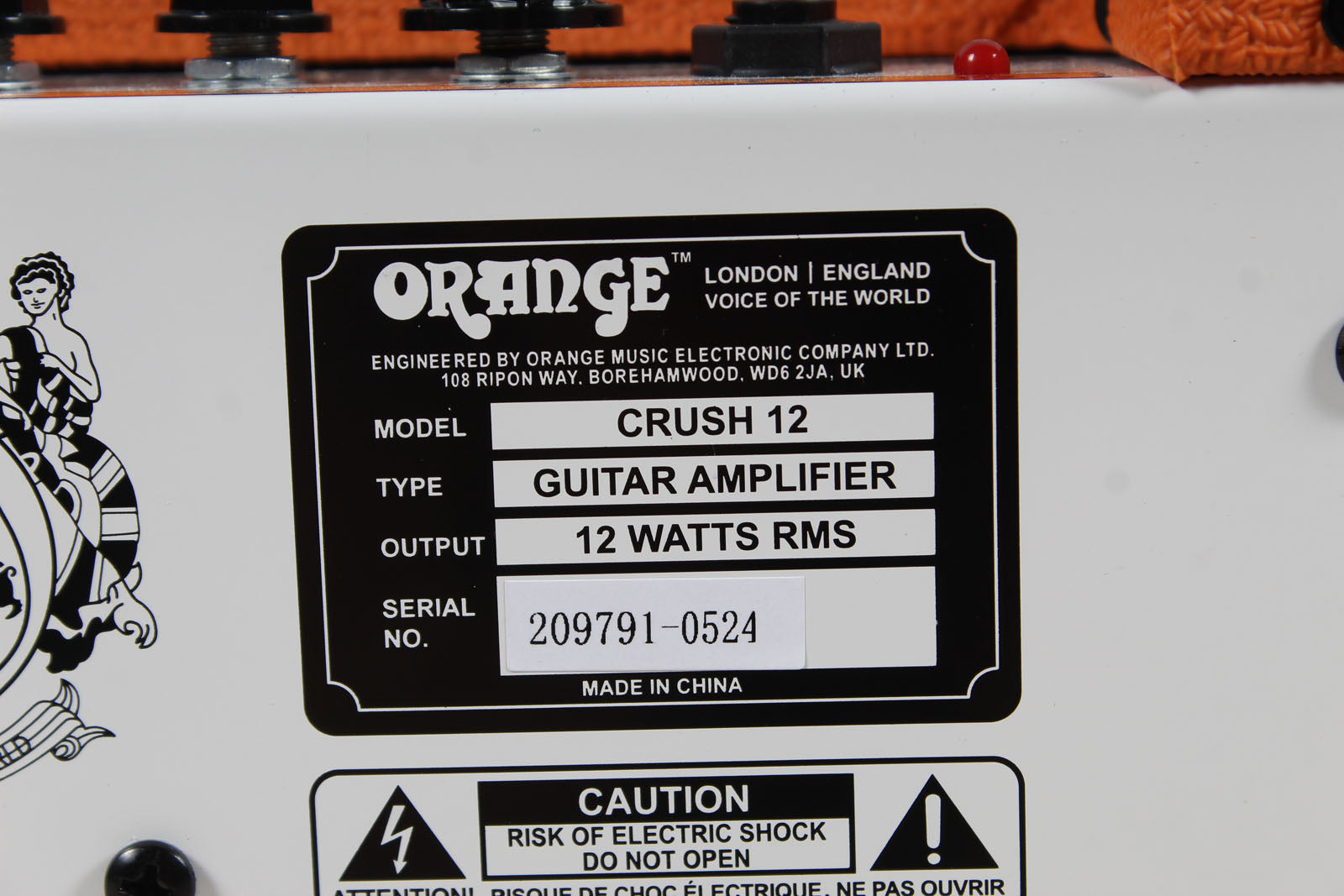 Orange CRUSH 12 Electric Guitar Combo Amplifier 12 Watt Solid State Amp
