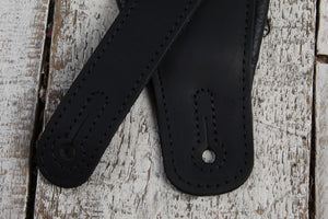 Levy's PM32BH-BLK 3.25 Inch Wide Butter Leather Guitar Strap Black