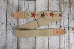 Levy's MH8P-012 2 Inch Wide Guitar Strap Flowering Vine Hemp Series with Red Flowers