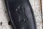 Levy's MSS80-BLK Rebel Leather Series 2 Inch Wide Black Veg-Tan Leather Guitar Strap