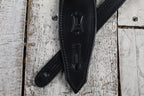 Levy's MSS80-BLK Rebel Leather Series 2 Inch Wide Black Veg-Tan Leather Guitar Strap