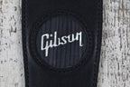 Thalia Gibson Black Leather Guitar Strap with Pearl Logo