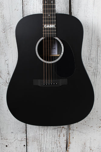 Martin DX Johnny Cash Dreadnought Acoustic Electric Guitar Jett Black w Gig Bag