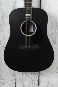 Martin DX Johnny Cash Dreadnought Acoustic Electric Guitar Jett Black w Gig Bag