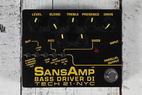 Tech 21 SansAmp Bass Driver DI Pedal Bass Guitar Preamp/DI Pedal Effects Pedal