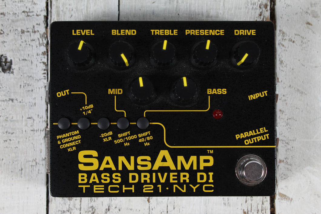 Tech 21 SansAmp Bass Driver DI Pedal Bass Guitar Preamp/DI Pedal Effects Pedal