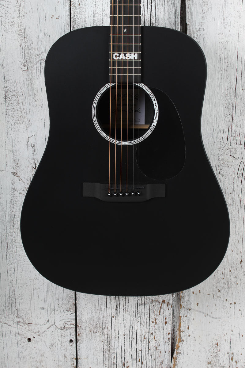Martin DX Johnny Cash Dreadnought Acoustic Electric Guitar Jett Black w Gig Bag Main image