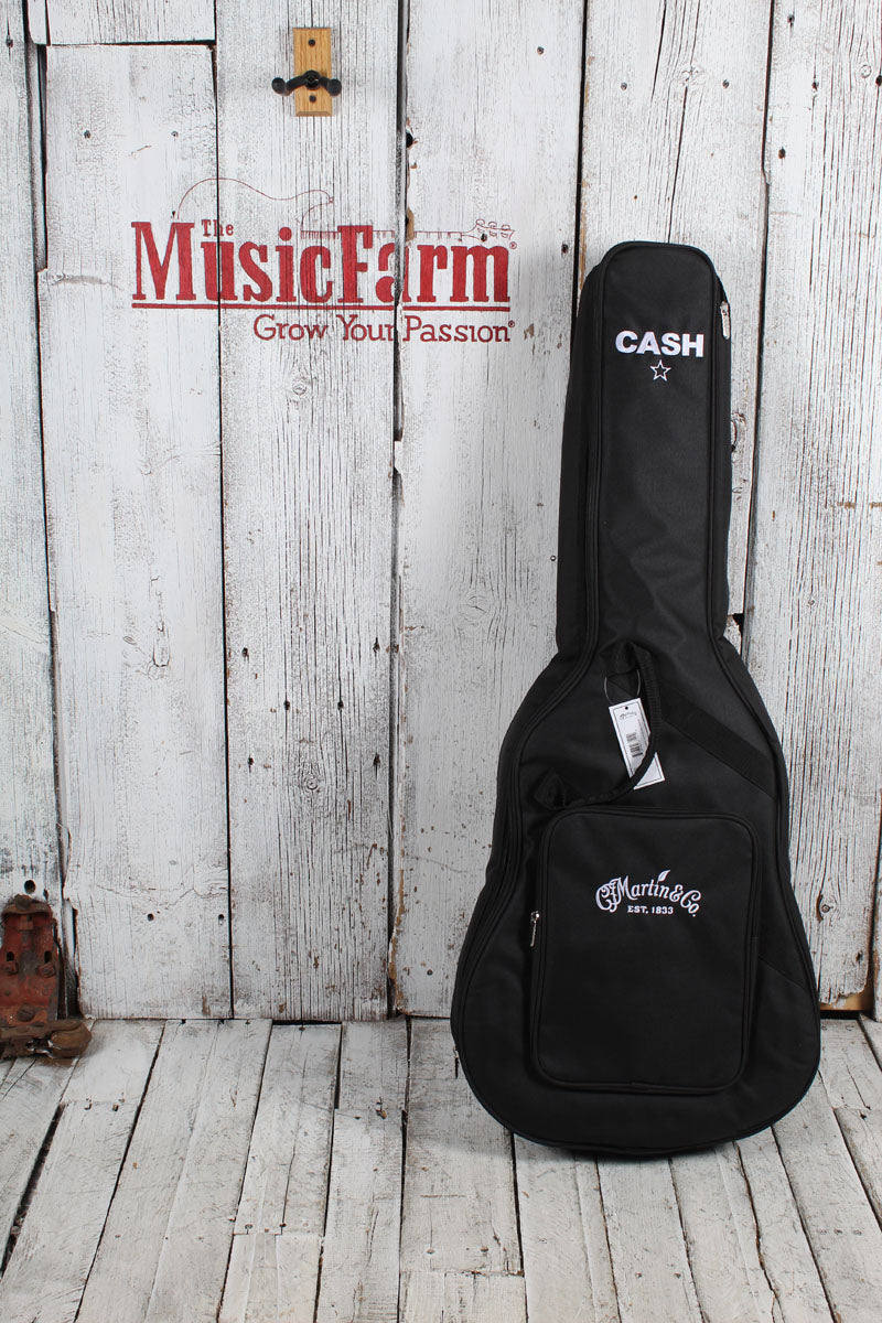 Martin DX Johnny Cash Dreadnought Acoustic Electric Guitar Jett Black w Gig Bag