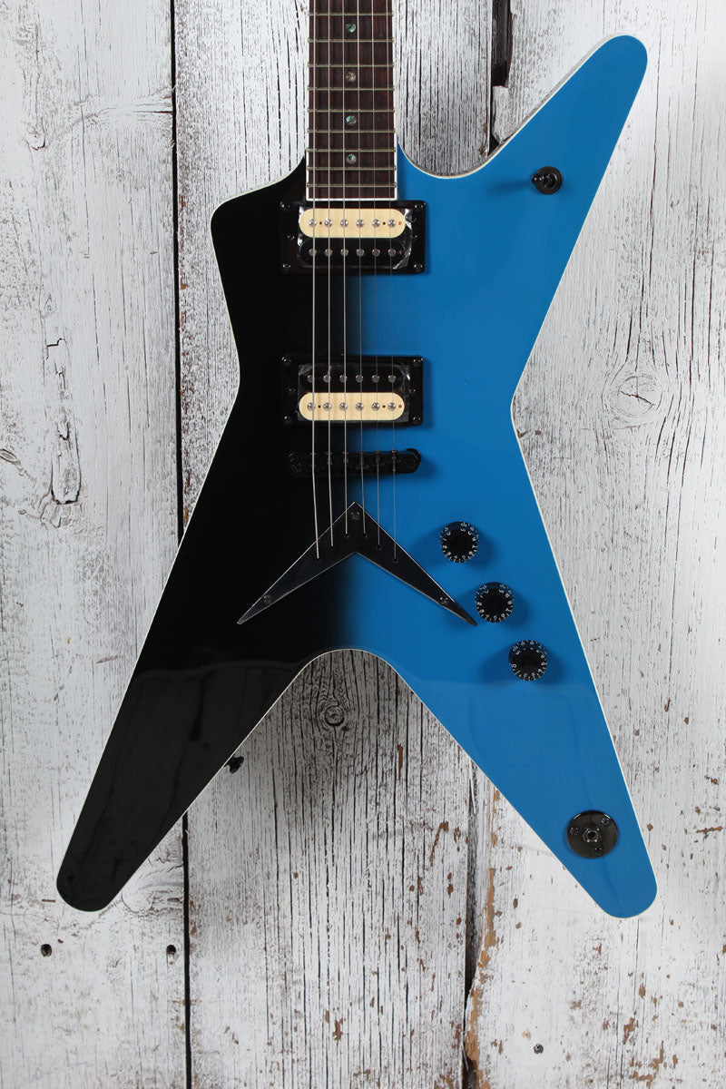 Dean ML 79 Solid Body Electric Guitar Black To Blue Fade Finish