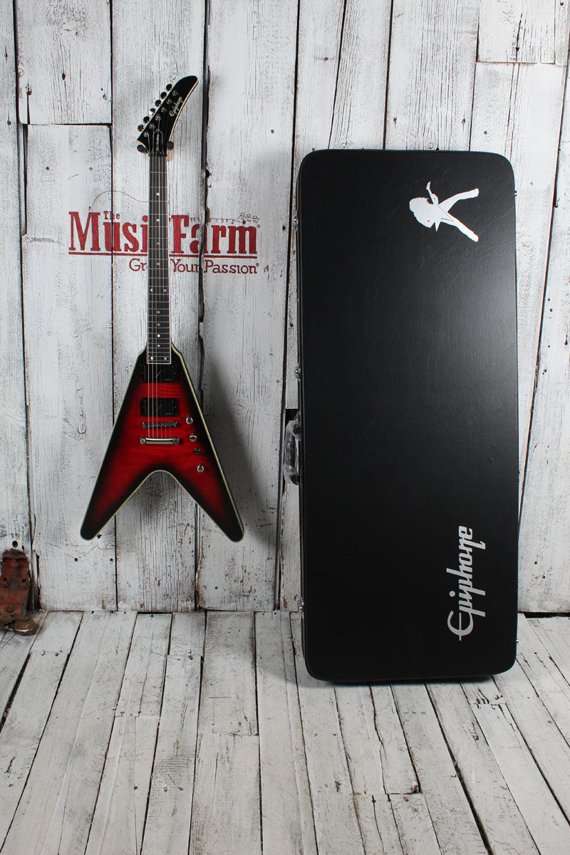 Epiphone Dave Mustaine Flying V Prophecy Electric Guitar Dark Red Burst with Case