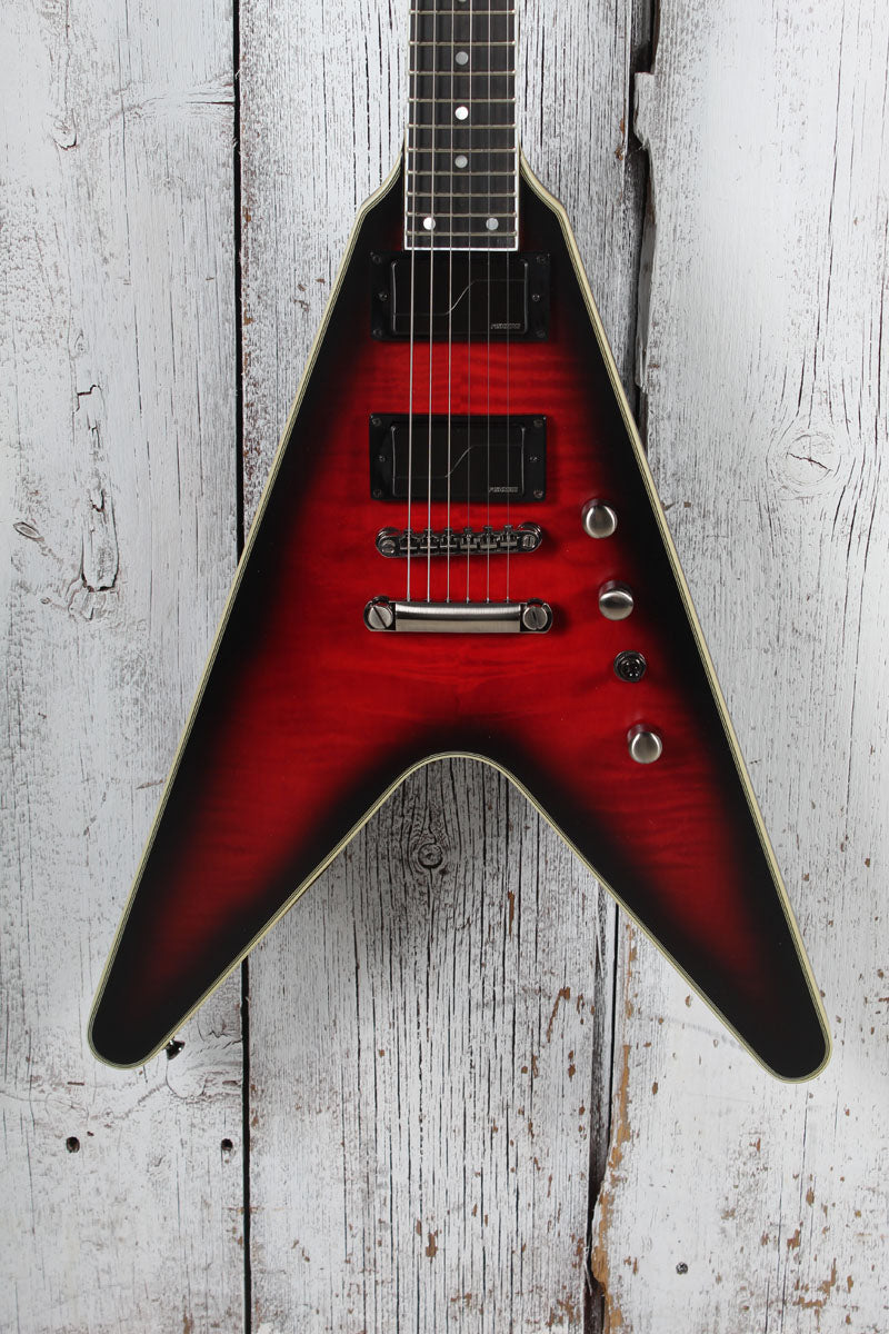 Epiphone Dave Mustaine Flying V Prophecy Electric Guitar Dark Red Burst with Case