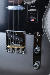 Fender American Professional II Telecaster Electric Guitar Mercury w Case & COA